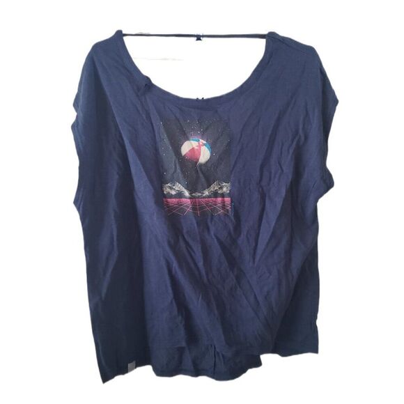 Brand New Bench Prelude Navy Blue Short Sleeve Activewear Top - Picture 1 of 4